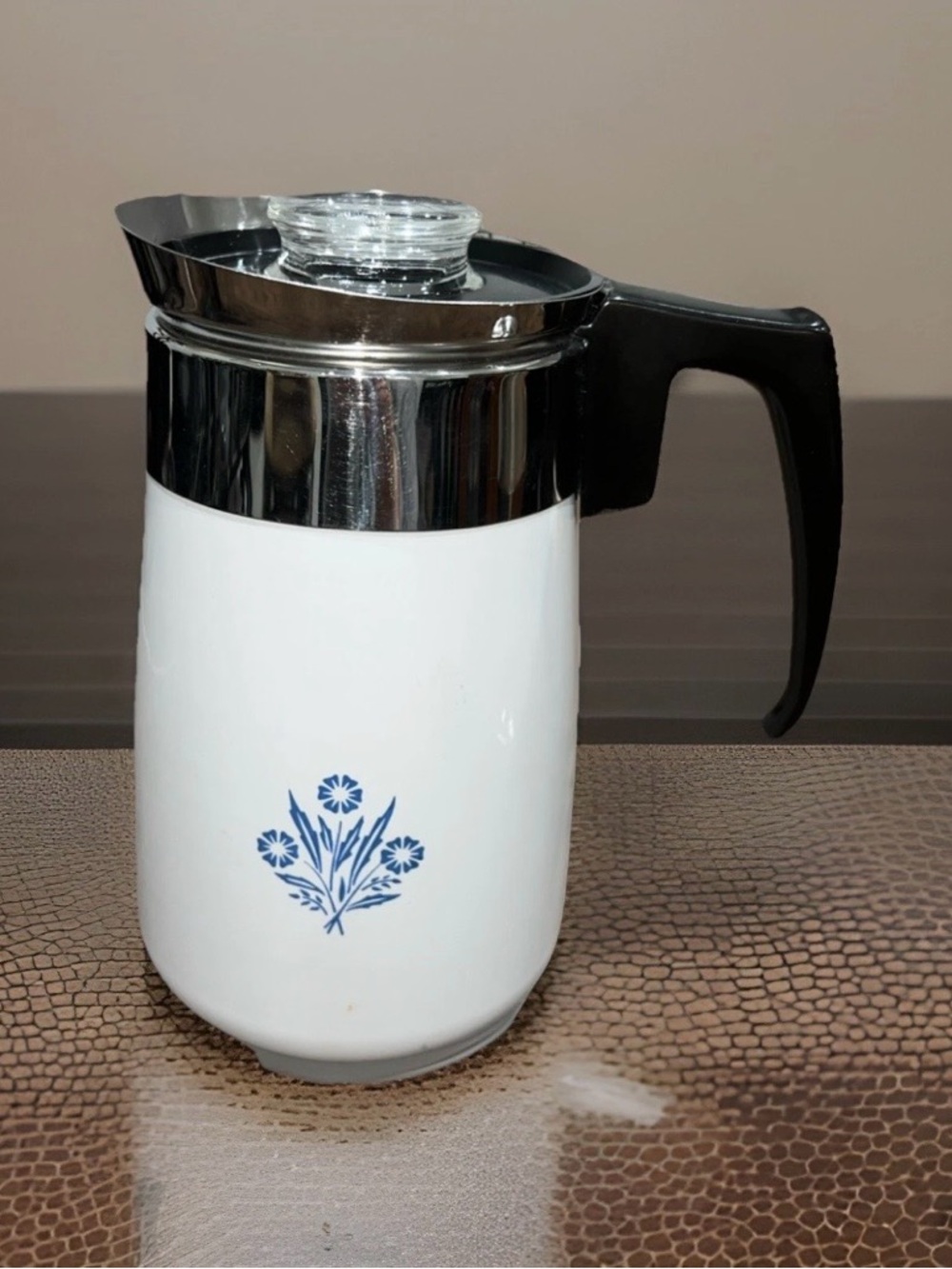 Vintage Corning Ware Cornflower Blue 6 Cup Coffee Pot • Excellent Condition